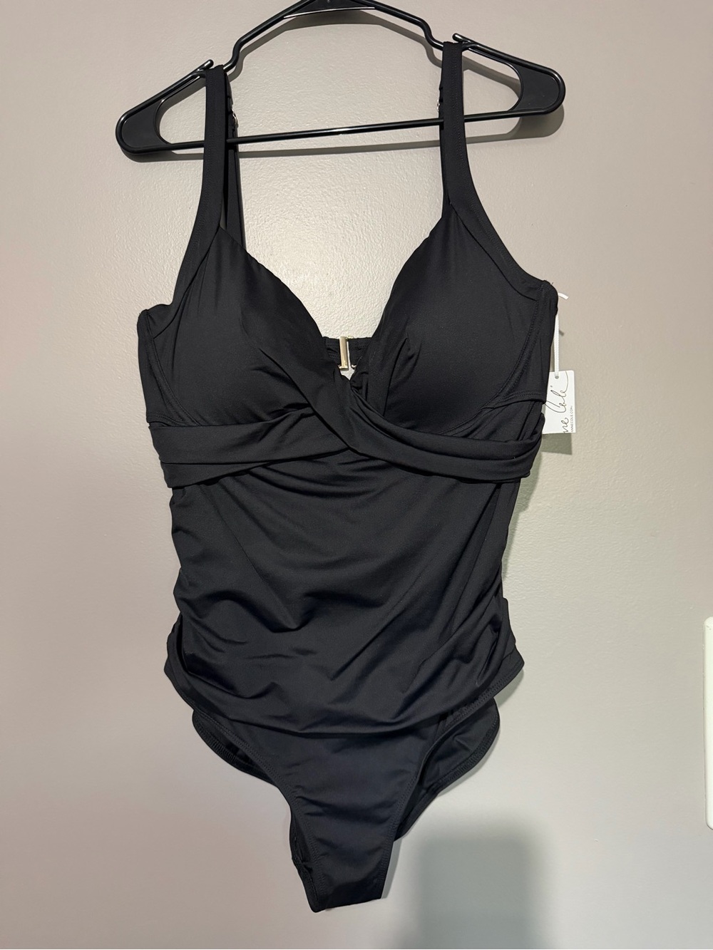 Anne Cole Black One-Piece Twist-Front Swimsuit